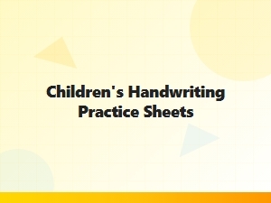 Cursive Handwriting Practice Sheets for Children